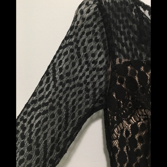 Sangria Lace Black Swiss Dot Contrast Dress 6 - Picture 5 of 8